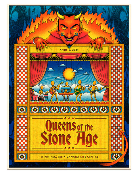 Queens of the Stone Age • Winnipeg 2024 • 18x24 screen printed poster
