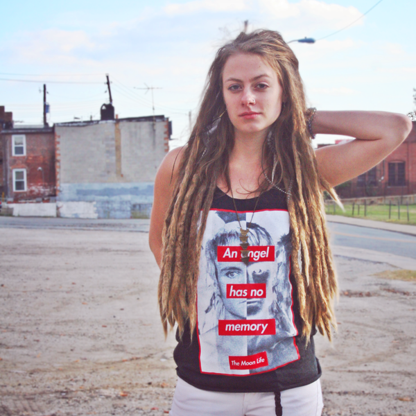 "Barbarella Kruger" | Women's Racer Back Tank Top | Vintage Black