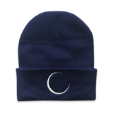 "Crescent Moon" | Cuff Beanie | Navy Blue