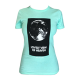 "Standing on the Moon" • Ladies 'Boyfriend' tee •  Celadon