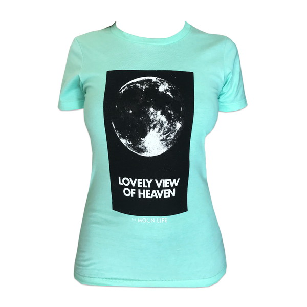 "Standing on the Moon" • Ladies 'Boyfriend' tee •  Celadon