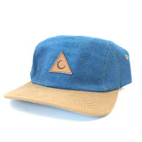"Crescent Moon" | 5 Panel Hat | Denim/Khaki