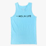 "The Moon Life" Text Logo | Tank Top | Celadon Blue