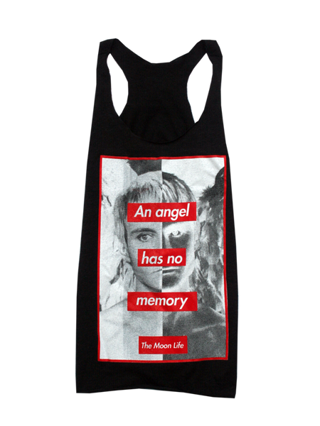 "Barbarella Kruger" | Women's Racer Back Tank Top | Vintage Black