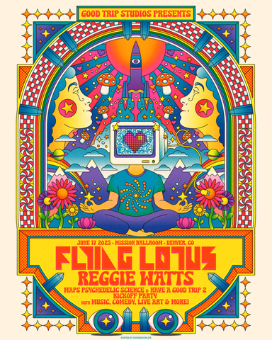 Flying Lotus & Reggie Watts presented by Have a Good Trip • 18"x24"