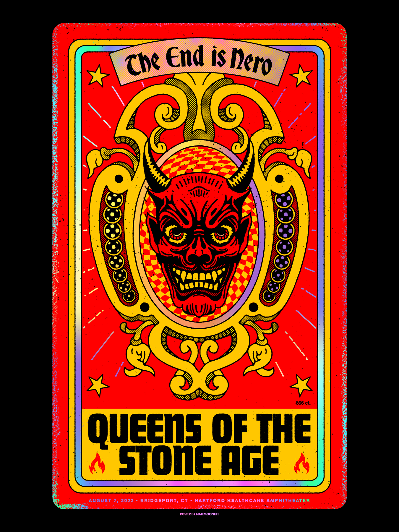QUEENS OF THE STONE AGE POSTER 東京公演限定60枚 QOTSA_natemoonlife_print_foil.